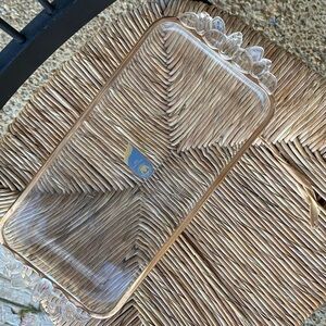 Gorgeous Walther-Glas Crystal Gold Vintage Serving Plate Mid-Century Modern